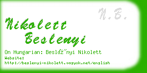 nikolett beslenyi business card